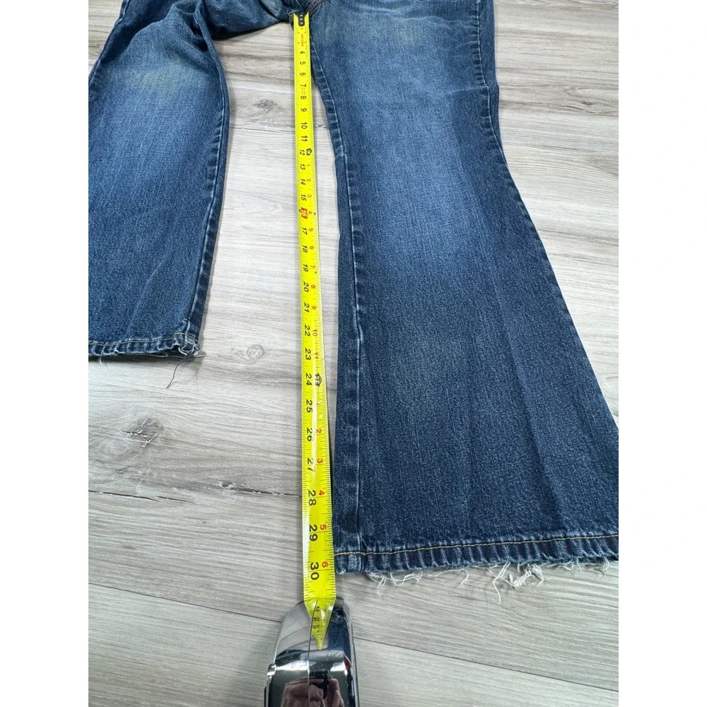 Vintage Jordache Lo-Rise Flare Jeans Women 15/16 Blue Dark‎ Wash Button Fly